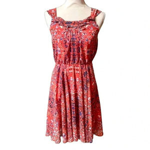 RACHEL Rachel Roy Strappy Pink Abstract Print Midi Dress – Size Small